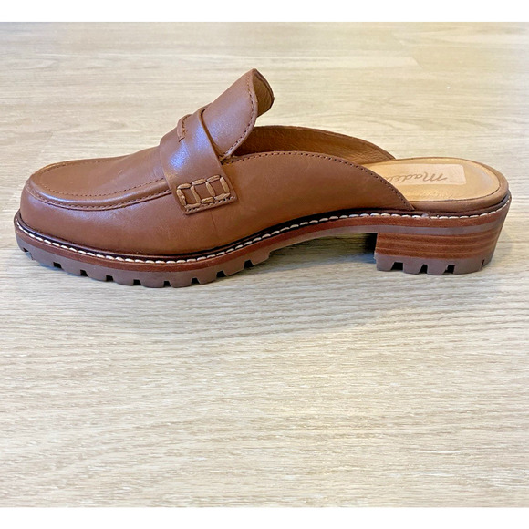 Madewell Corinne Lugsole Loafer Mule 8 Dried Maple Brown Chunky 90's Preppy - Picture 8 of 14